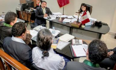 Juicio contra gobernador Waldo Ríos en la Corte en Huaraz. (Foto cortesía)